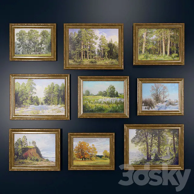 Landscapes from Alexander Ilyin framed 3D Model