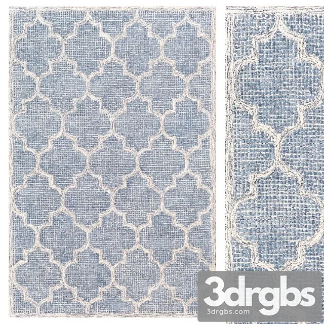 Langdon handmade trellis area rug 3D Model Free