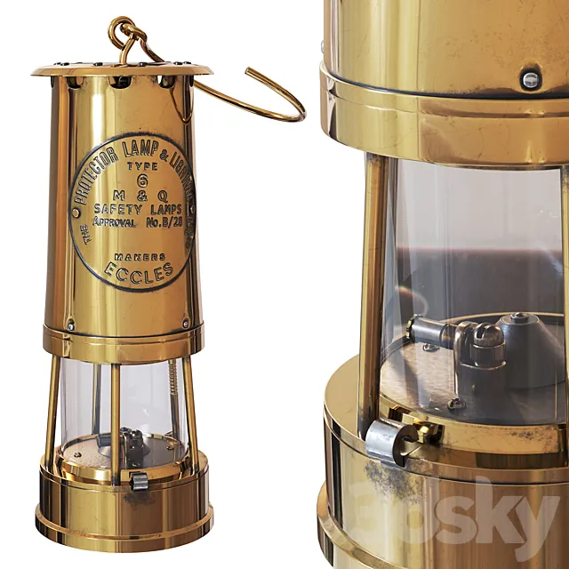 Lantern Brass and Cast Iron Miner’s 3DModel
