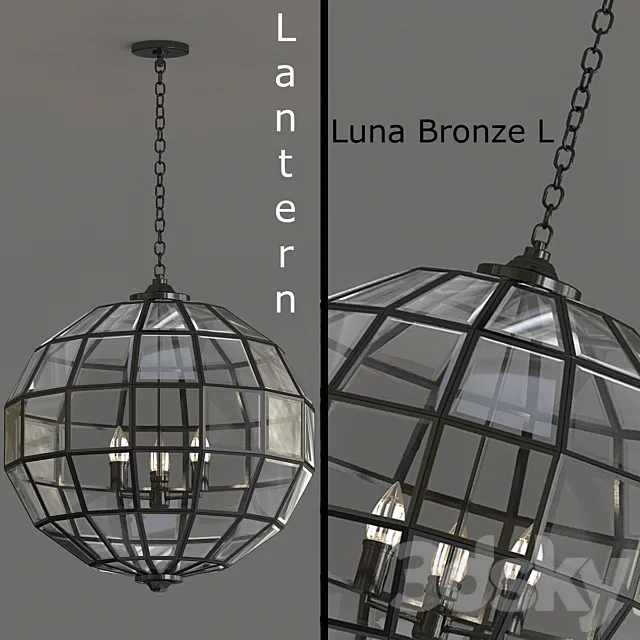 Lantern luna bronze l 3D Model