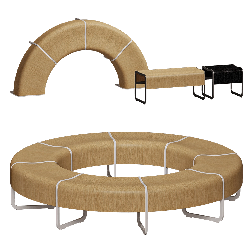 Lapalma - Modular bench ZA SYSTEM 3D Model