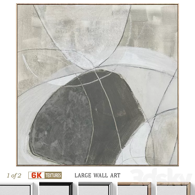 Large Abstract Neutral Textural Wall Art C-797 3D Model Free