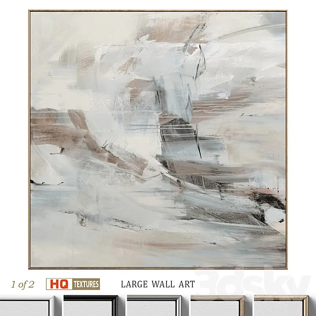 Large Abstract Neutral Wall Art C-425 3D Model
