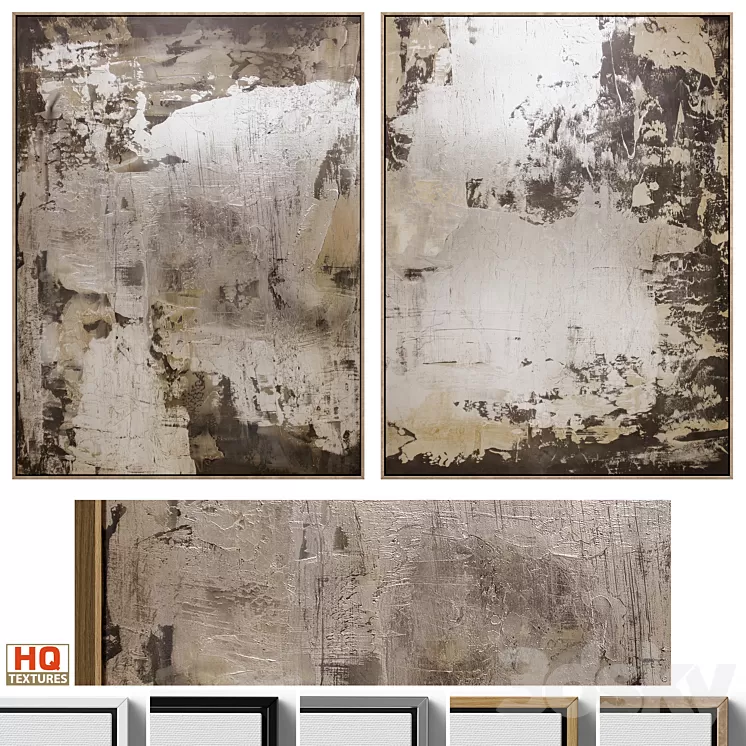 Large Abstract Neutral Wall Art C-433 3D Model Free