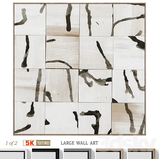 Large Abstract Neutral Wall Art C-921 3D Model