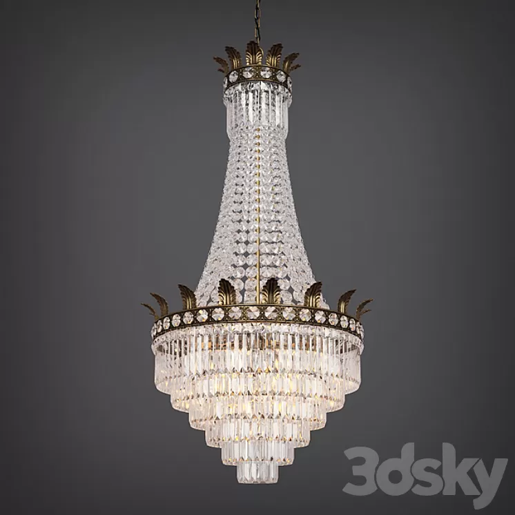 Large Antique Chandelier 3D Model