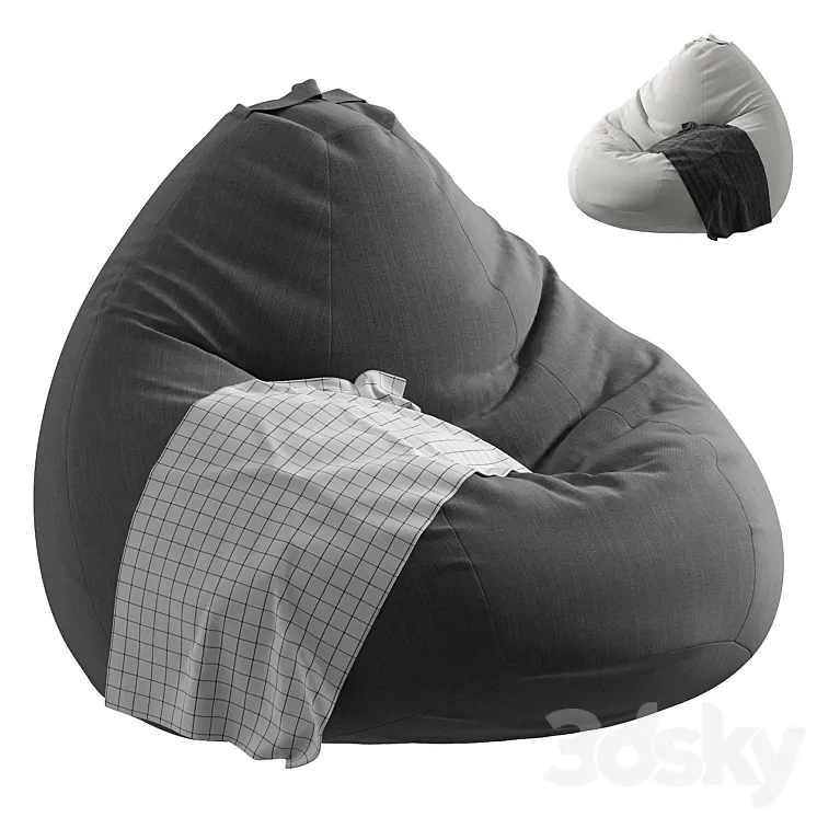 Large BeanBag Cover beanbag chair 2 3D Model Free