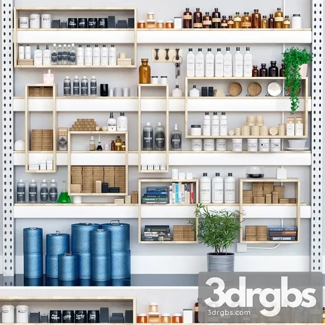 Large cosmetics rack. beauty salon 3D Model Free