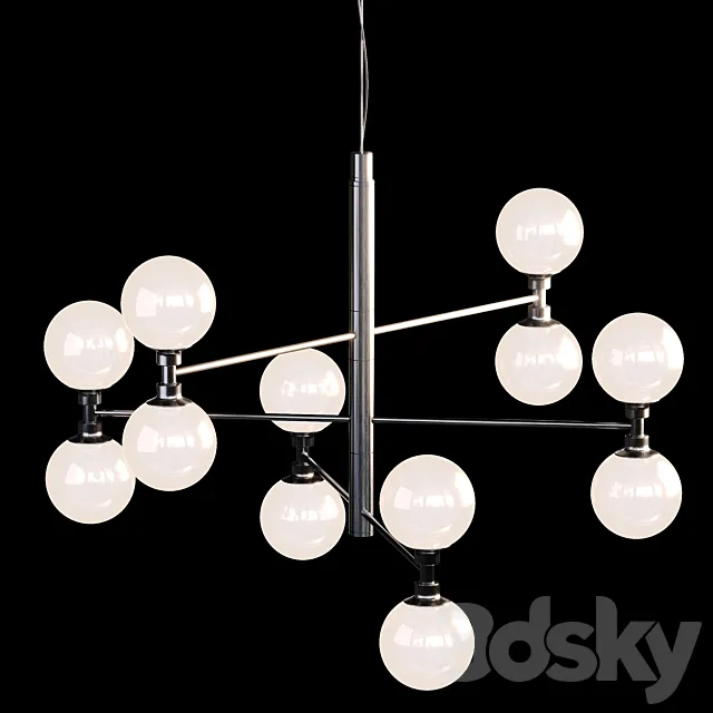 Large light pendant Grover with glass spheres in black Free Download