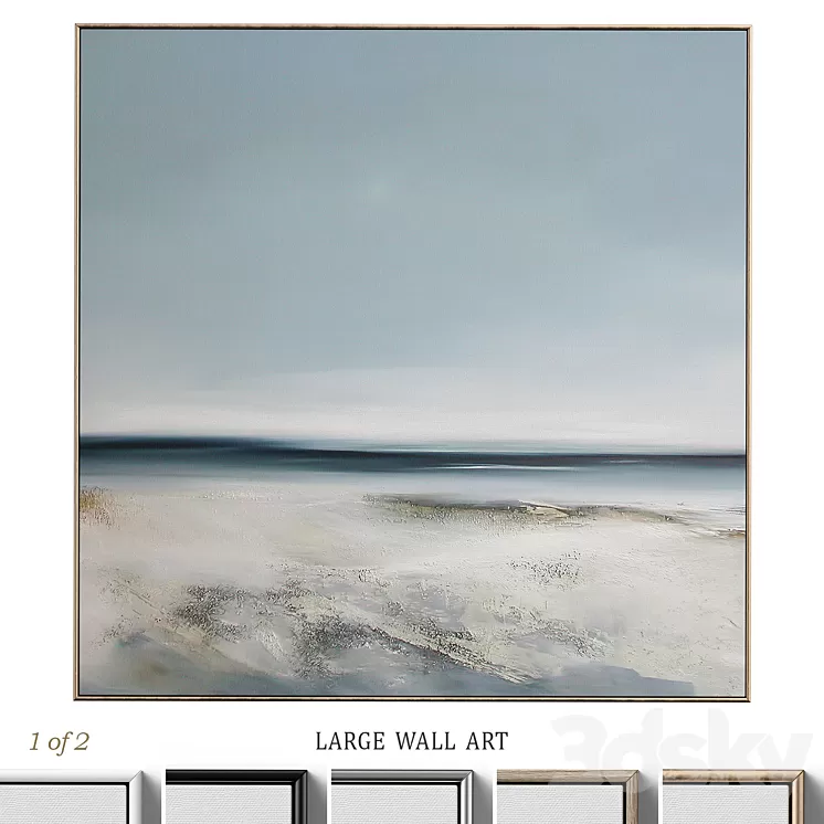 Large Living Room Abstract Neutral Wall Art C-411 3D Model Free