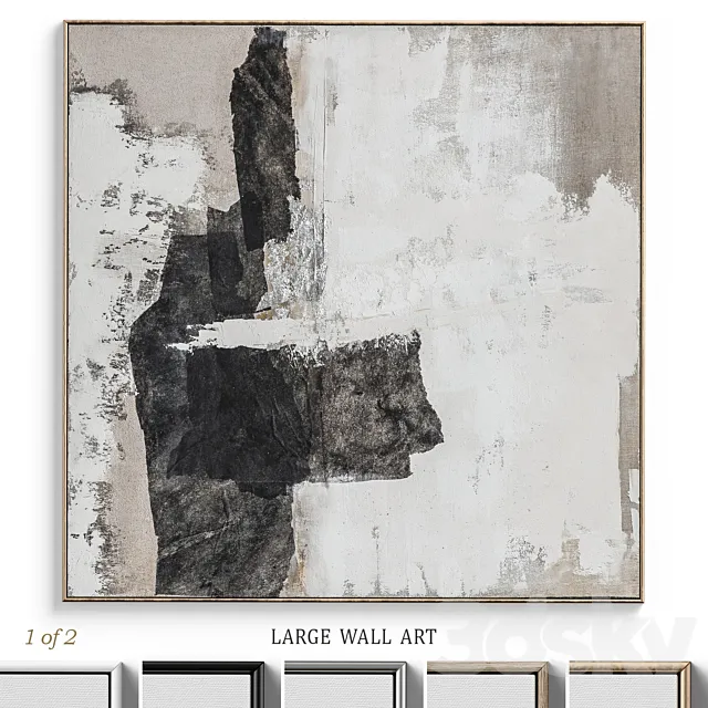 Large Living Room Abstract Wall Art C-352 3D Model
