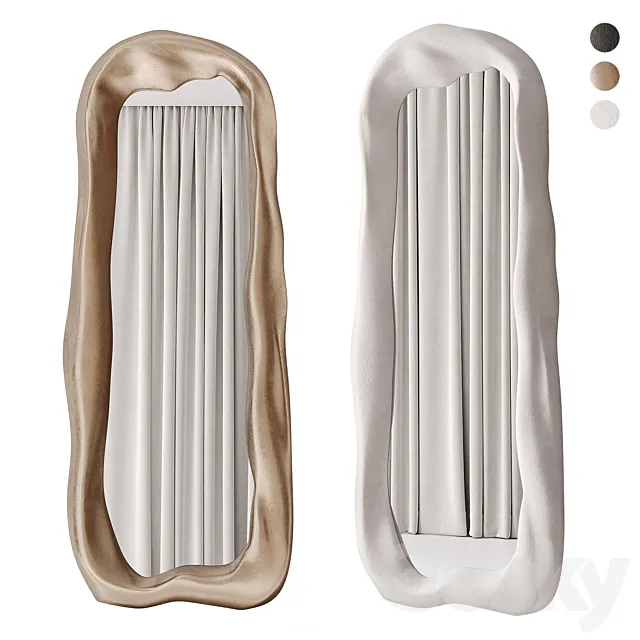 Large mirrors in sculptural ceramic frames by O.Garikova 3D Model