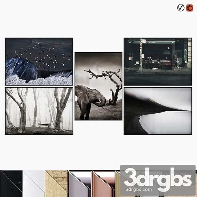 Large Painting Set 3D Model Free