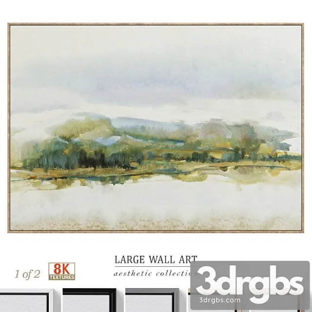 Large Panoramic Calm Landscape Wall Art C 702 3D Model Free