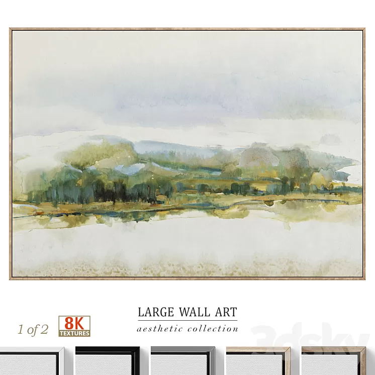 Large Panoramic Calm Landscape Wall Art C-702 3D Model Free Download