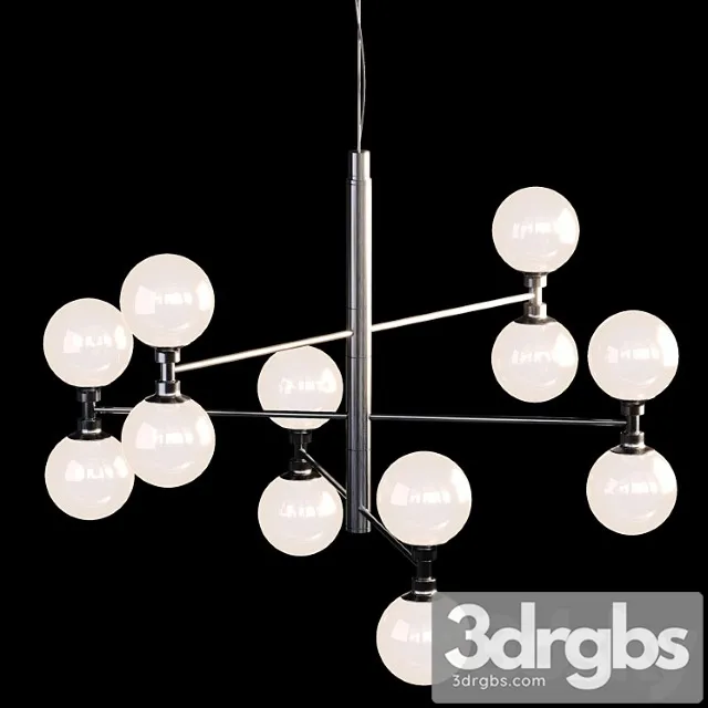 Large Pendant Light Grover With Glass Spheres In Black 3D Model Free