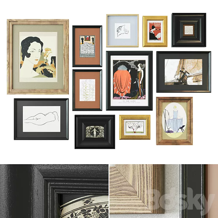 Large set of paintings 3D Model Free