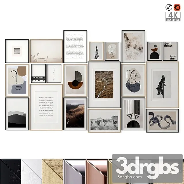 Large set of paintings 3D Model Download