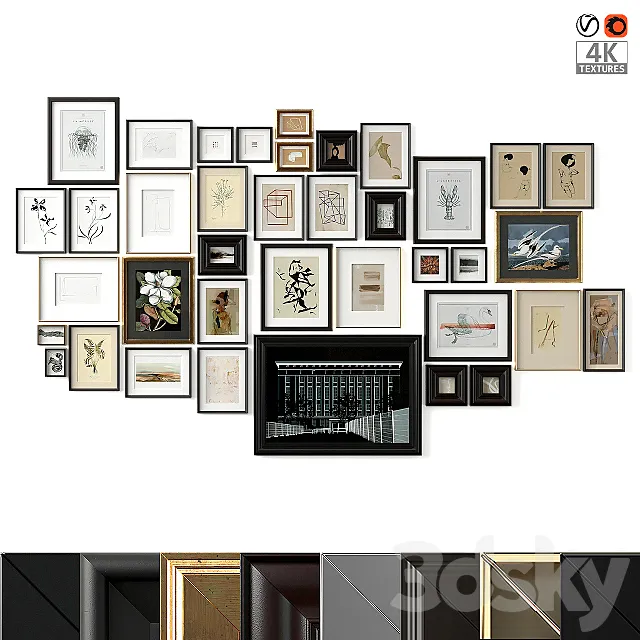 Large set of paintings 3DModel