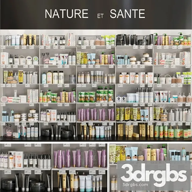 Large Showcase In Pharmacy With Cosmetics 3 Beauty Salon 3D Model Free