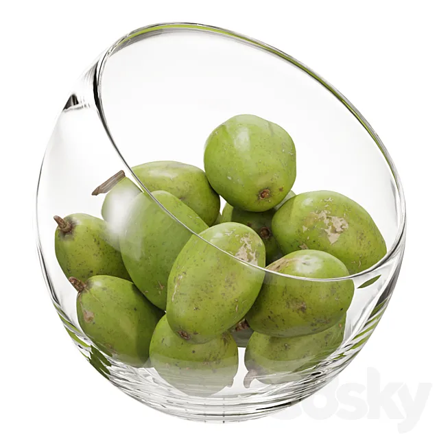 Large Slant Fruit Bowl ambarella 3D Model