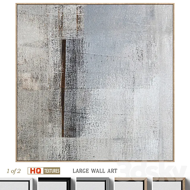 Large Textural Abstract Neutral Wall Art C-604 3D Model