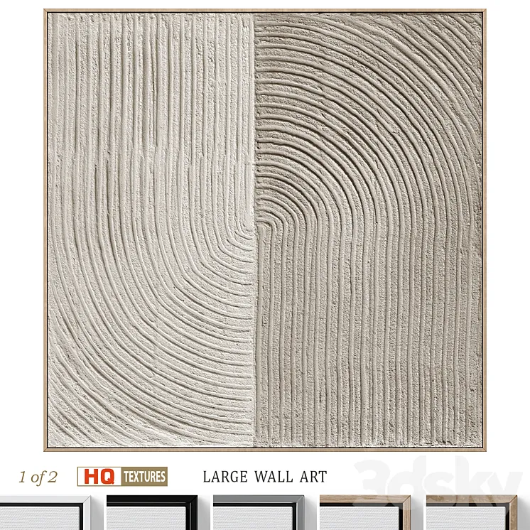 Large Wabi-Sabi Relief Plaster Wall Art C-909 3D Model Free