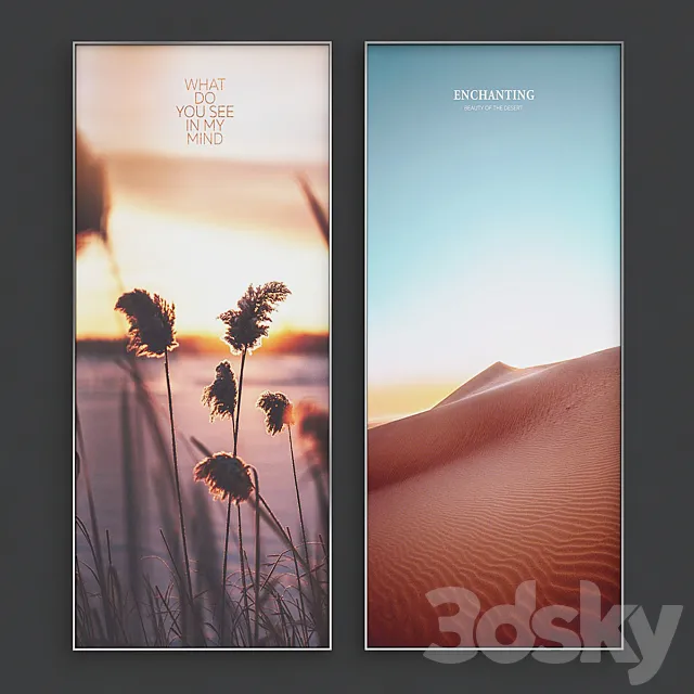 Large wall art collection 3D Model