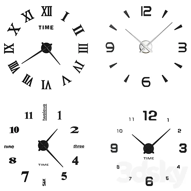 Large Wall Clock 3D Model