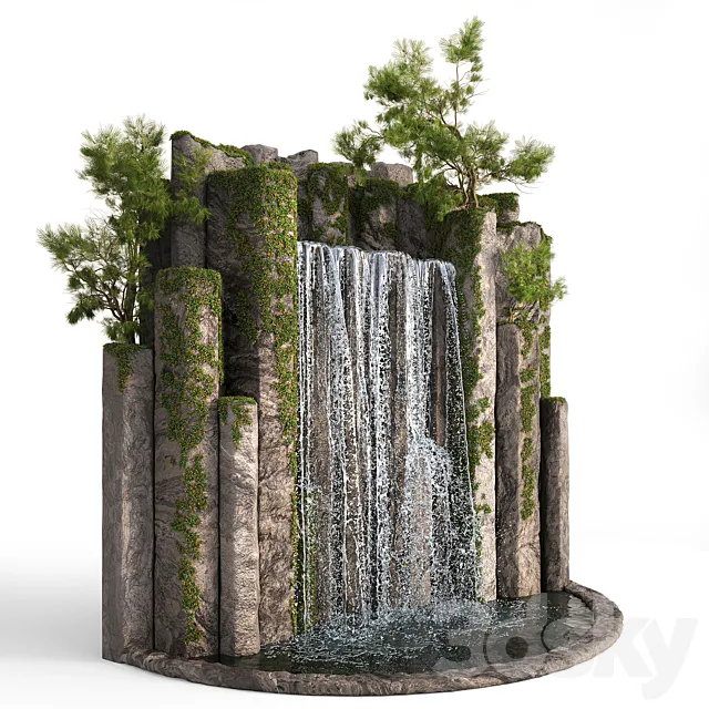 Large water fall 2 3D Model