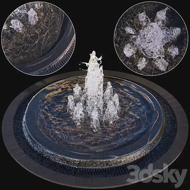 Large Water Fountains 3D Model