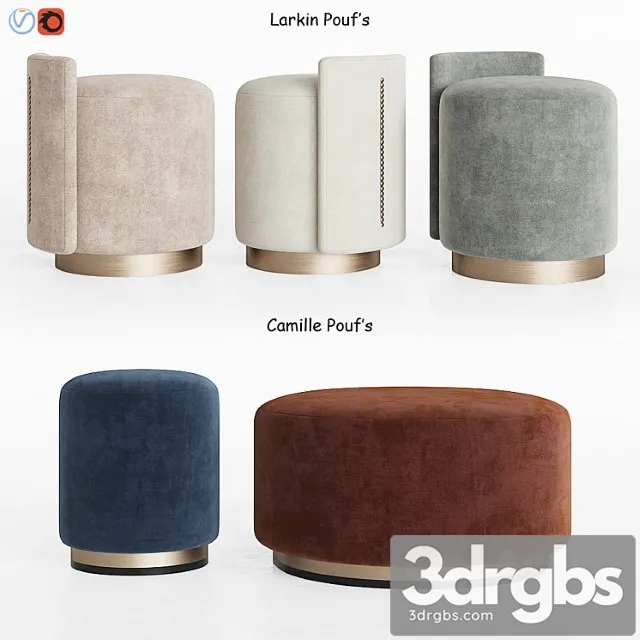 Larkin & camille ottomans thesofaandchair 2 3D Model Free