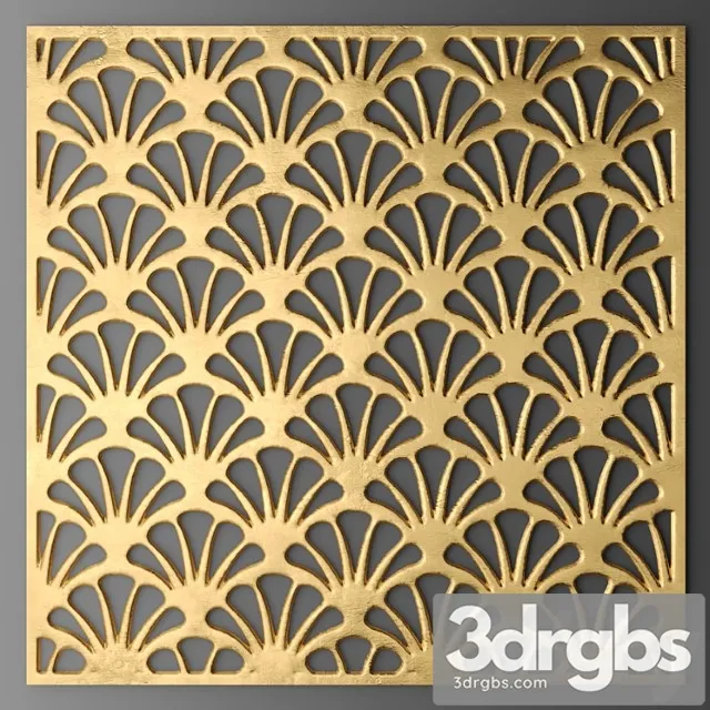 Lattice Panel Pattern Art Abstraction Decorative Interior Wall Decor Golden Lux Lukhuri 2 3D Model Free