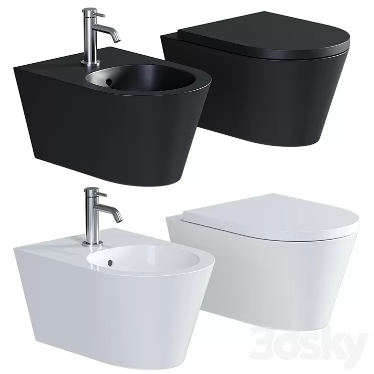 LAUFEN Kartell Spülrandloses Wand-WC Set incl. WC-Sitz 3D Model Free