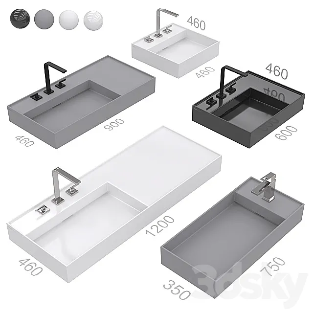 Laufen Kartell washbasins. 3DModel