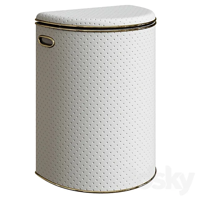 Laundry basket Geralis PWG-O semicircular white gold edging Free Download