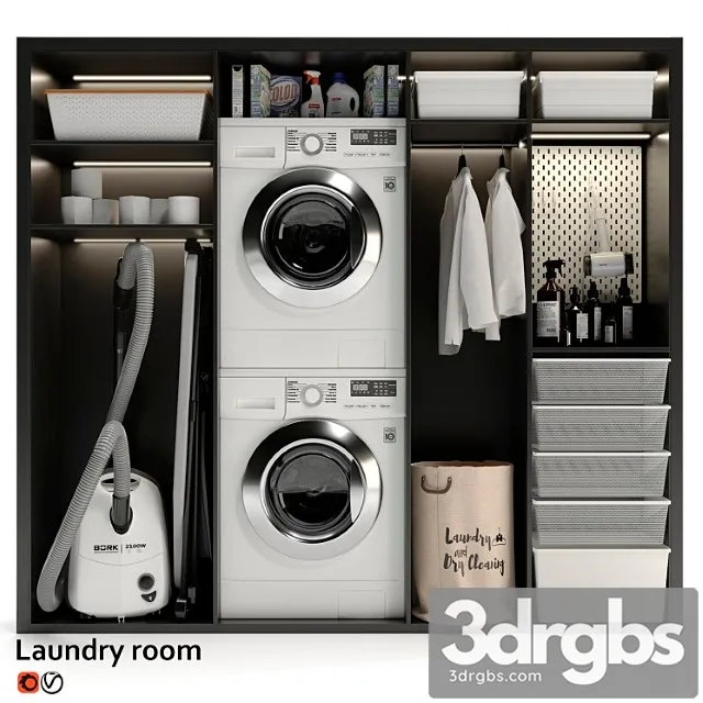 Laundry Room 03 3D Model Free