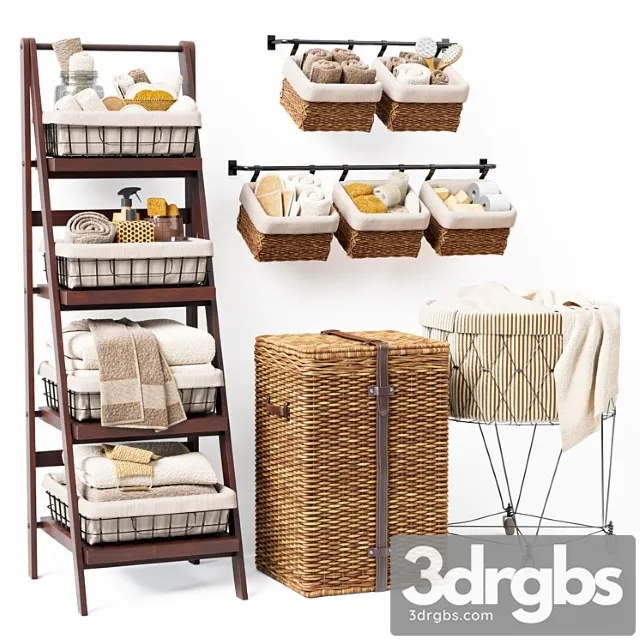 Laundry Set 01 2 3D Model Free