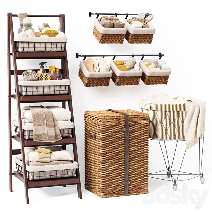 LAUNDRY SET 01 3D Model Free