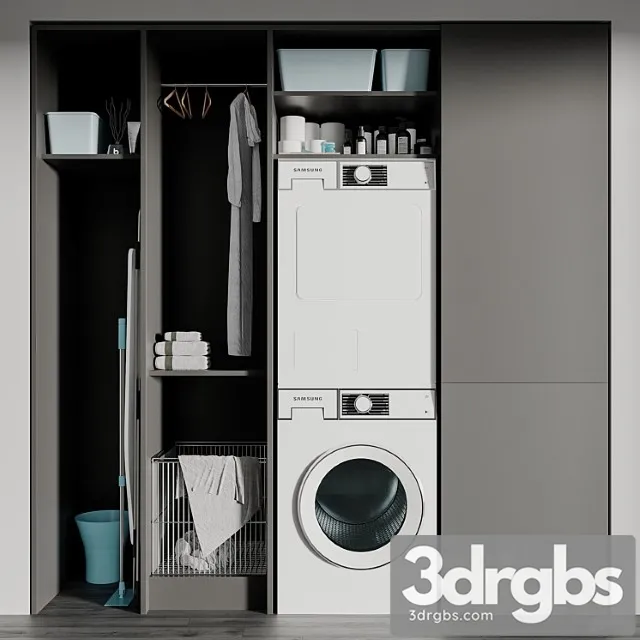Laundry Set 01 5 3D Model Free