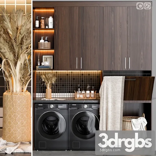 Laundry Set 02 3D Model Free