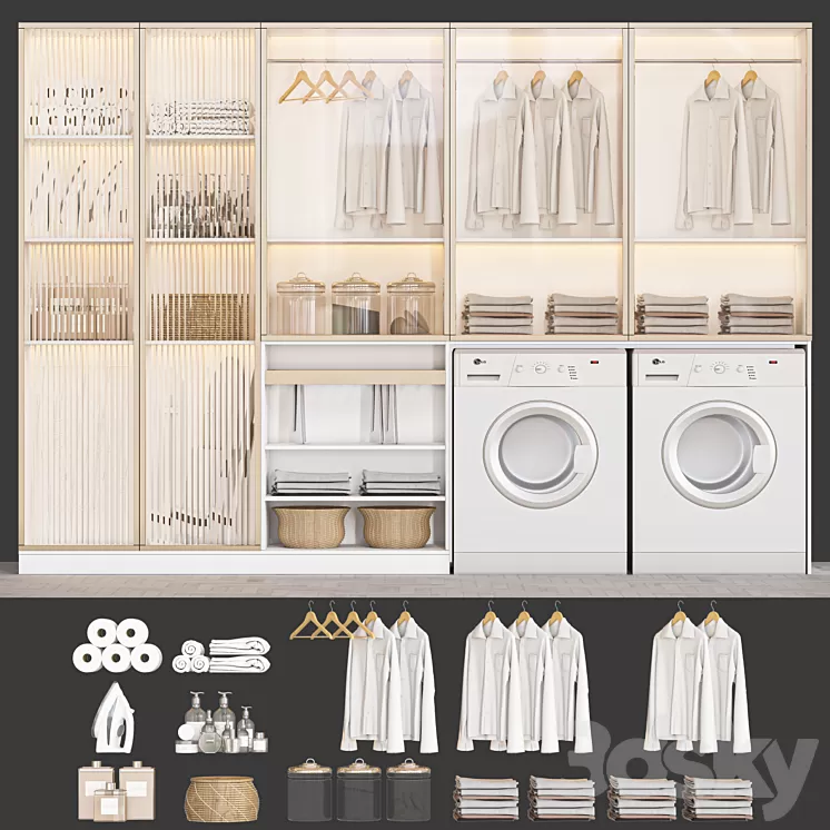 laundry set 104 3D Model Free