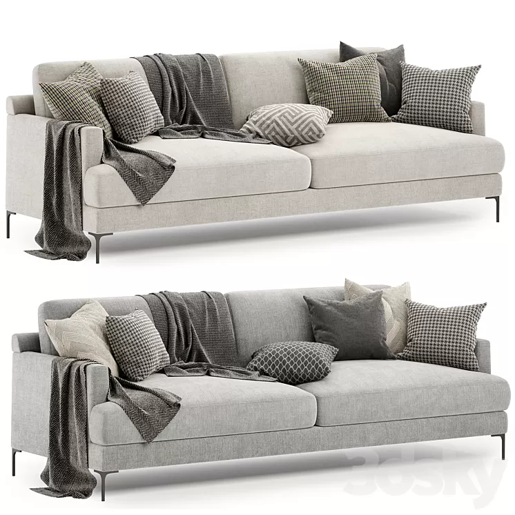 Laura 3.5 seat sofa 3D Model Free