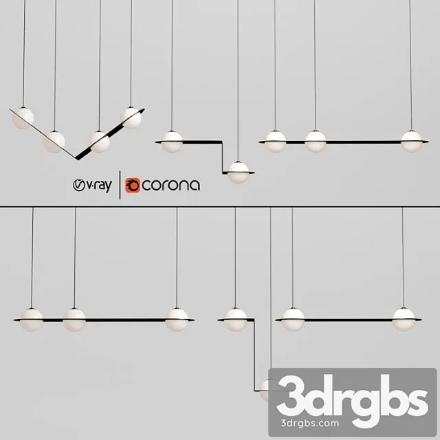 Laurent suspension light collection 3D Model Free