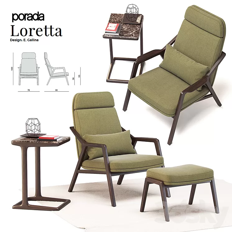 Laurette's chair \ Porada Loretta 3D Model