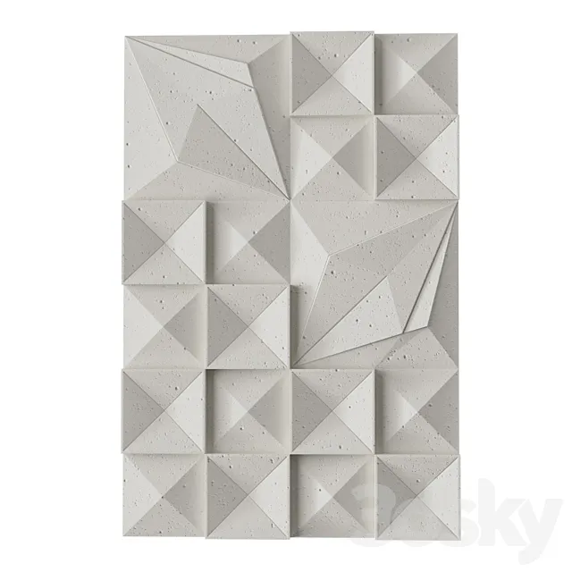 Lava Ash Tile Dimensional Wall Art 3DModel