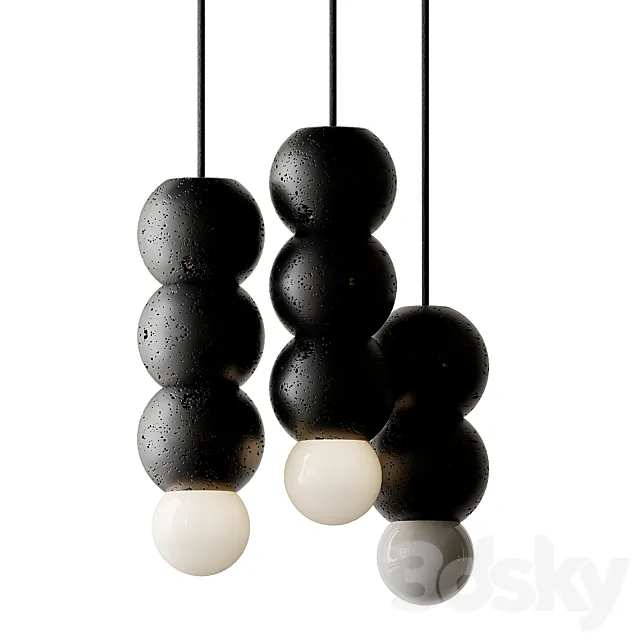 Lava Stone and Aluminum Pendant Light Ooops by Buzao Free Download