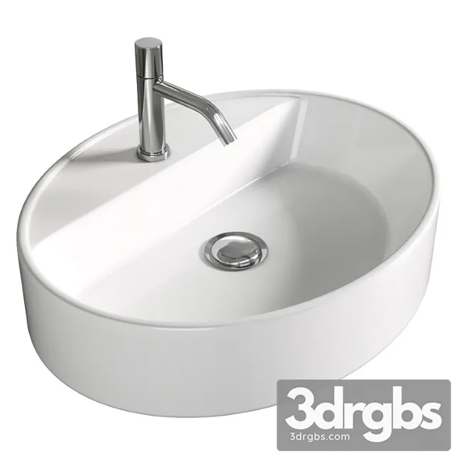Lavabo Da Appoggio Con Foro Rubinetto Londra Ovale 50 Olympia 3D Model Free