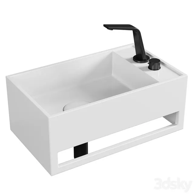 Lavabo mural PB2078 en pierre solide (Solid Surface) 3D Model