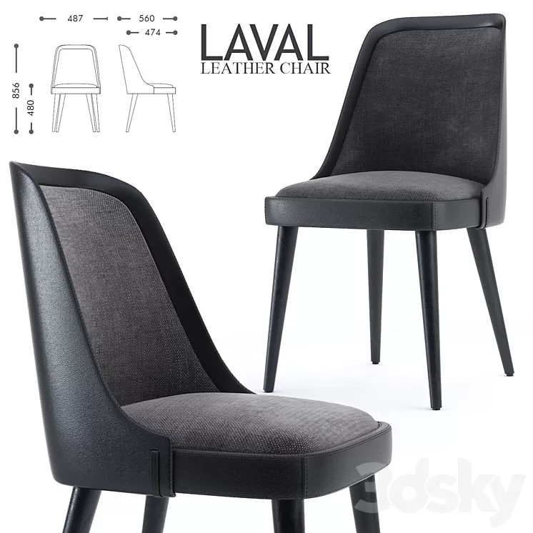 LAVAL LEATHER CHAIR 3D Model